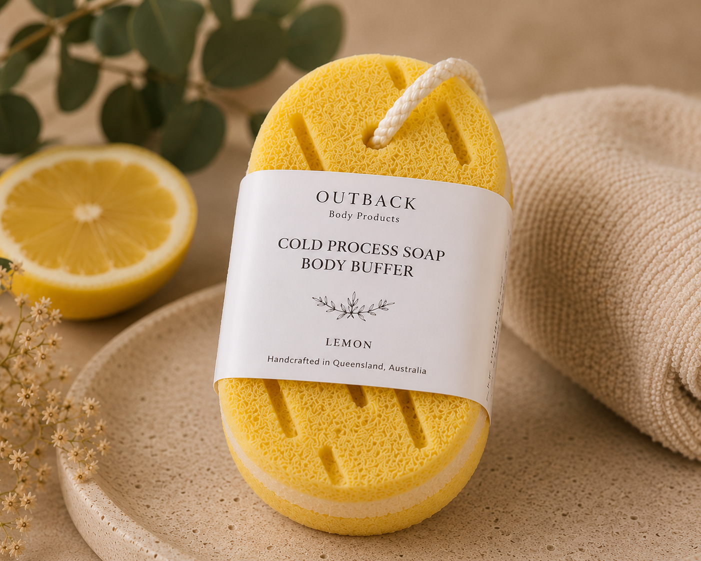 Soap-infused sponge by Outback Body Products
