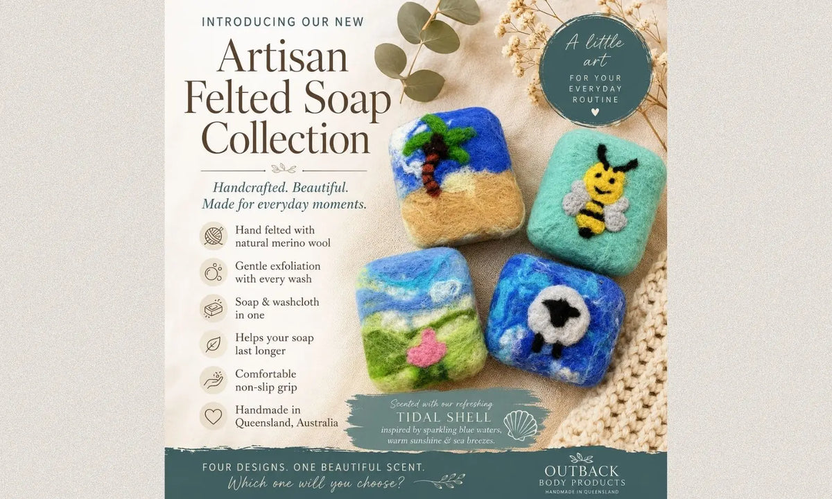 Felted soap from outback body products