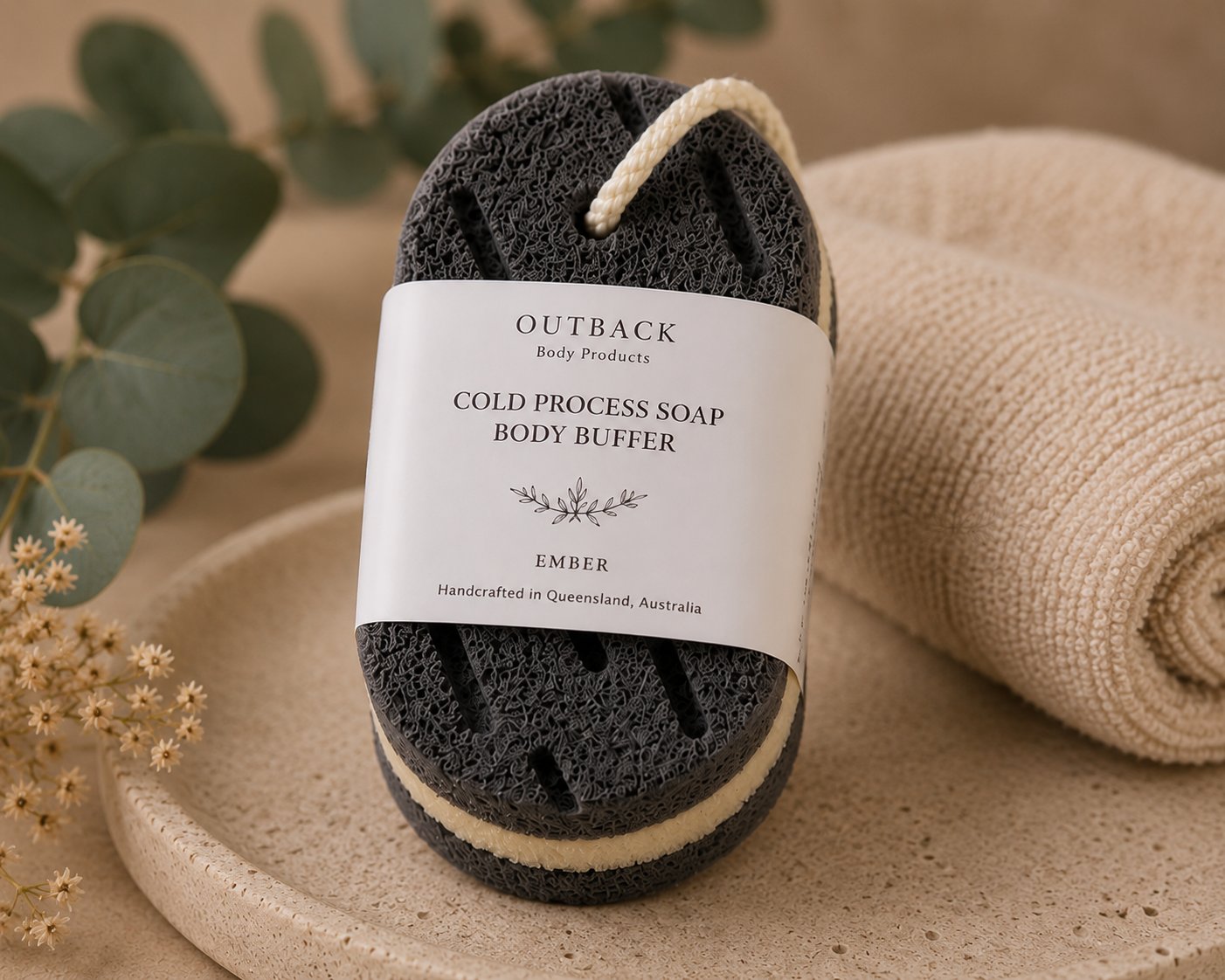 Soap-infused sponge by Outback Body Products