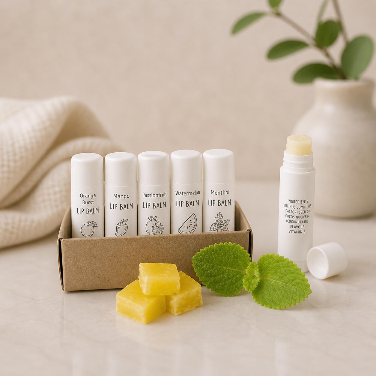 Handmade lip balm by Outback Body Products
