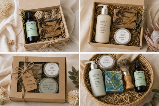 Handcrafted gift boxes by Outback Body Products