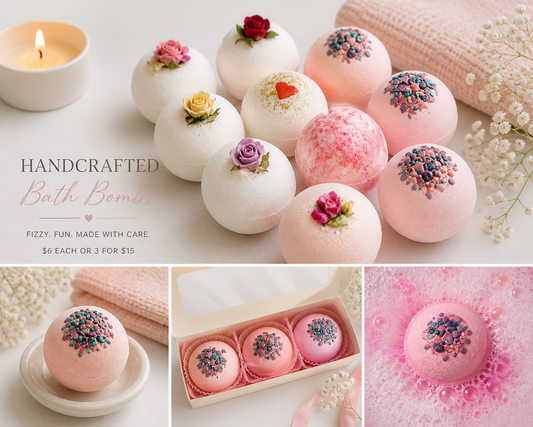 Handmade bath bomb by Outback Body Products