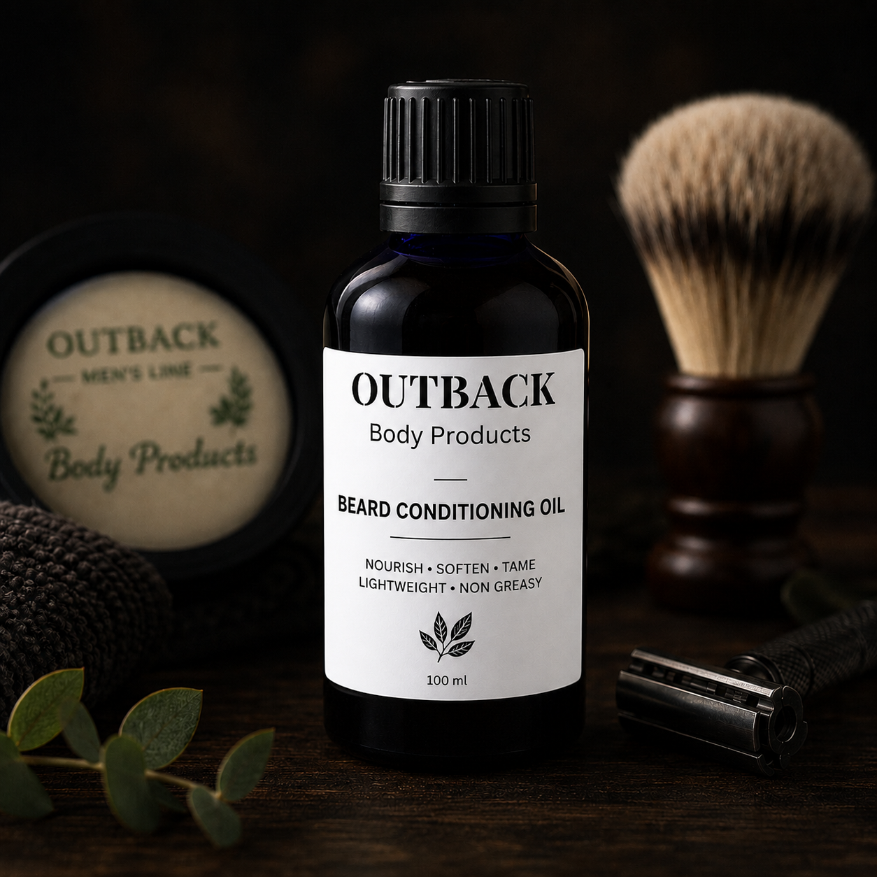 Handcrafted beard oil by Outback Body Products