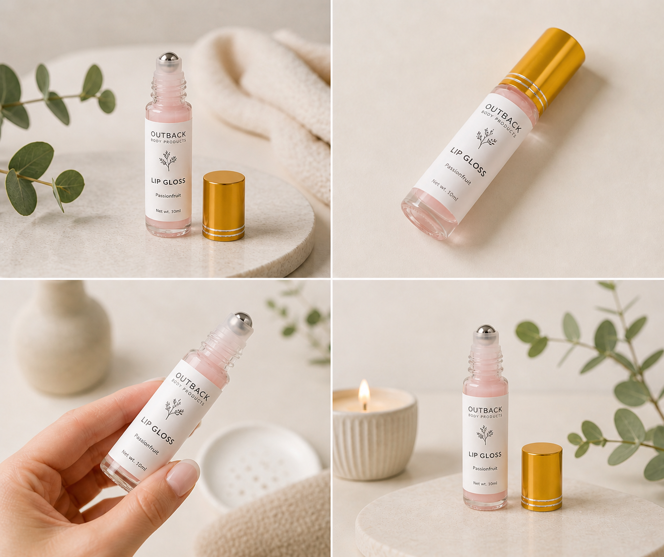 Handcrafted lip gloss by Outback Body Products