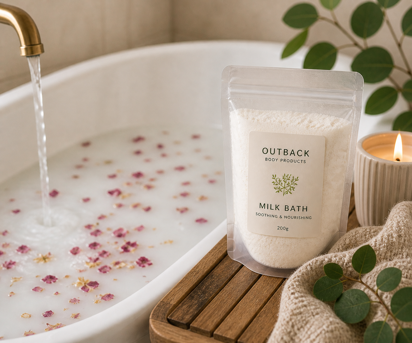 Handmade bath milk by Outback Body Products