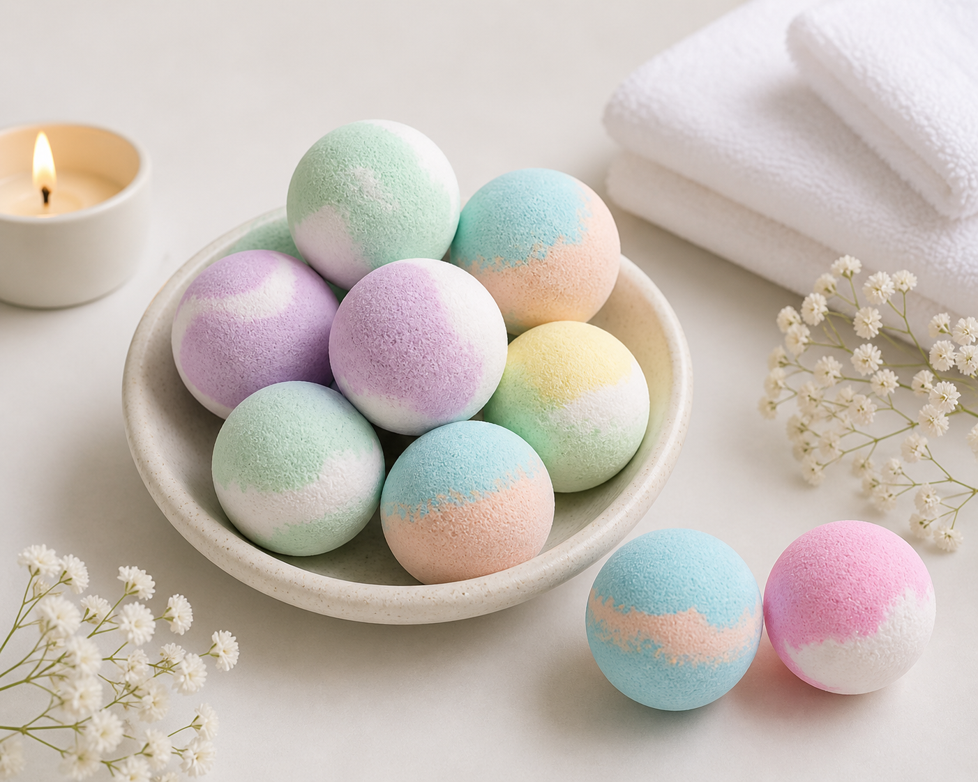 Handmade bath bomb by Outback Body Products