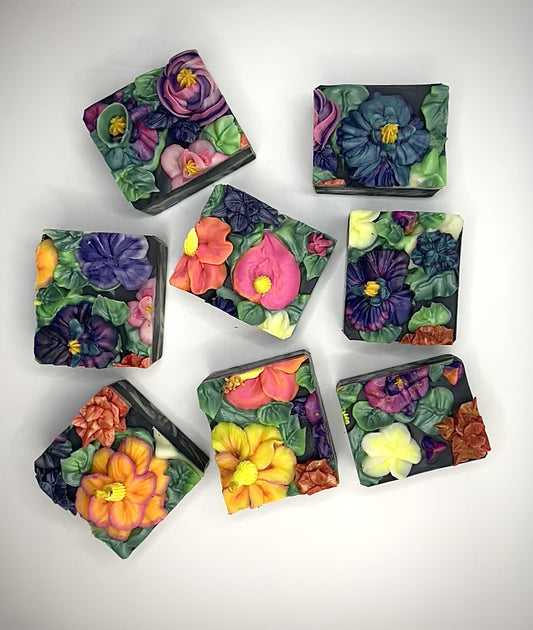 tropical flowers soap bars