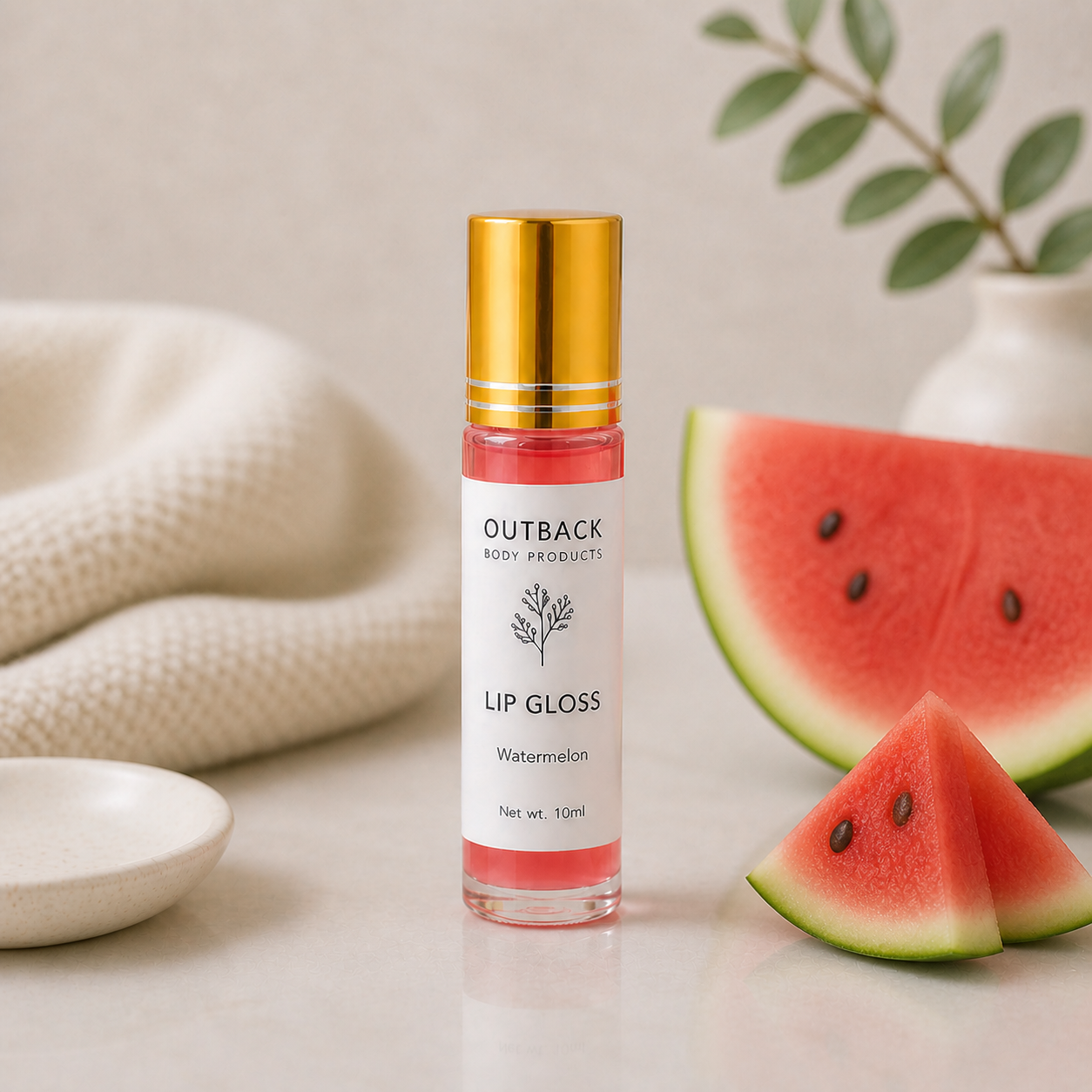 Handcrafted lip gloss by Outback Body Products